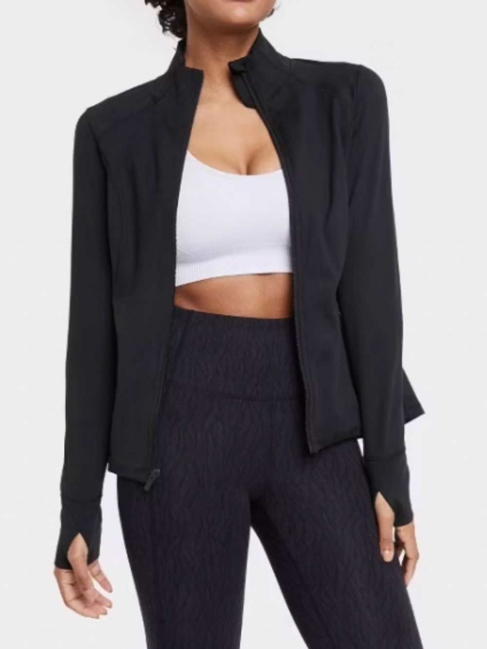 Women's Full Zip Jacket - All In Motion Black Size Large